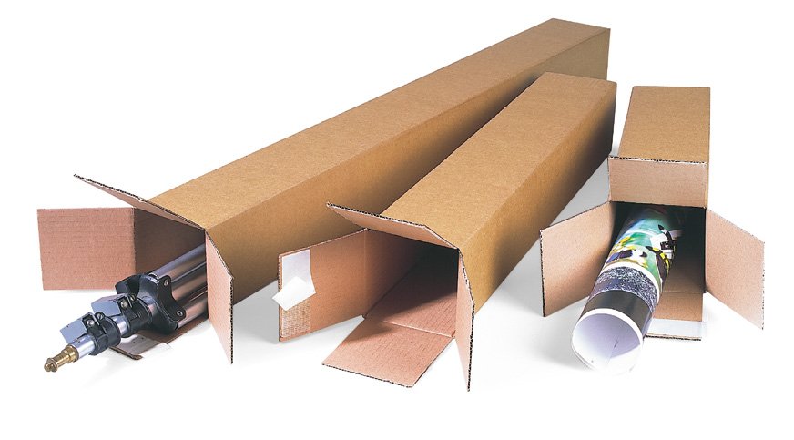 Quattropack mit SK-Verschluss und Einstecklasche, braun, Qual. 1.20, DIN A1 | 108 x 108 x 611 mm (L x B x H) Innenmaß | VE = 25 Stk.