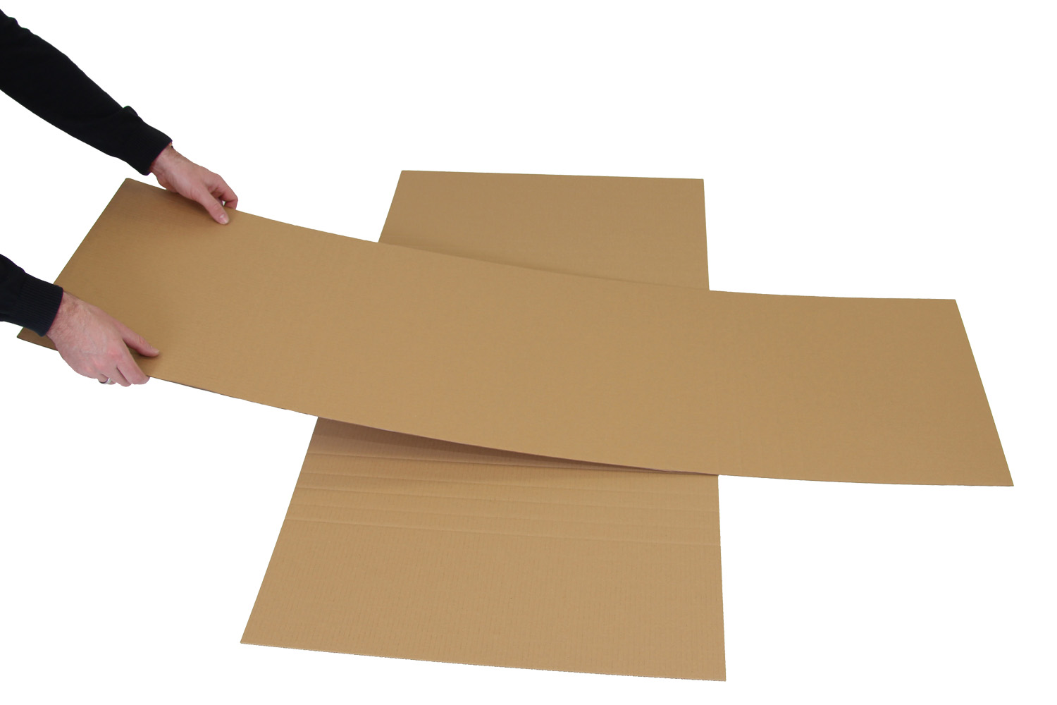 Wellpapp-Kreuzverpackung, weiß, höhenvariabel, DIN A1 | 850 x 604 x 30–120 mm (L x B x H) Innenmaß | VE = 25 Stk.
