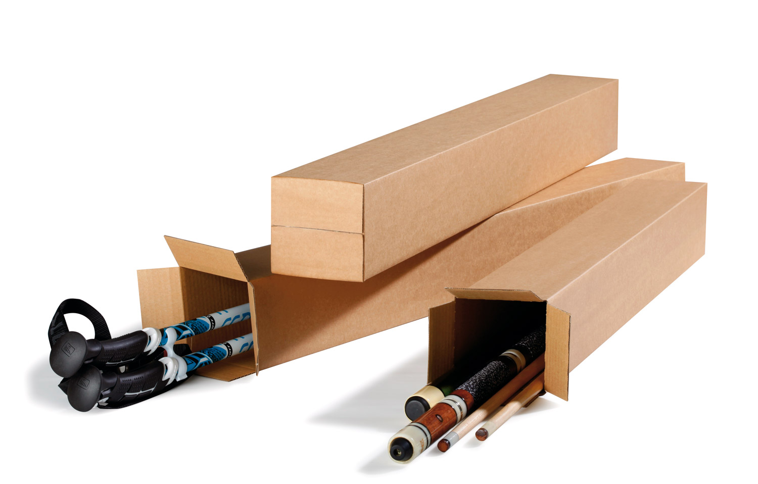 Wellpapp-Faltkarton 1-wellig, braun, Qual. 1.20, DIN B1 | 100 x 100 x 800 mm (L x B x H) Innenmaß | VE = 20 Stk.