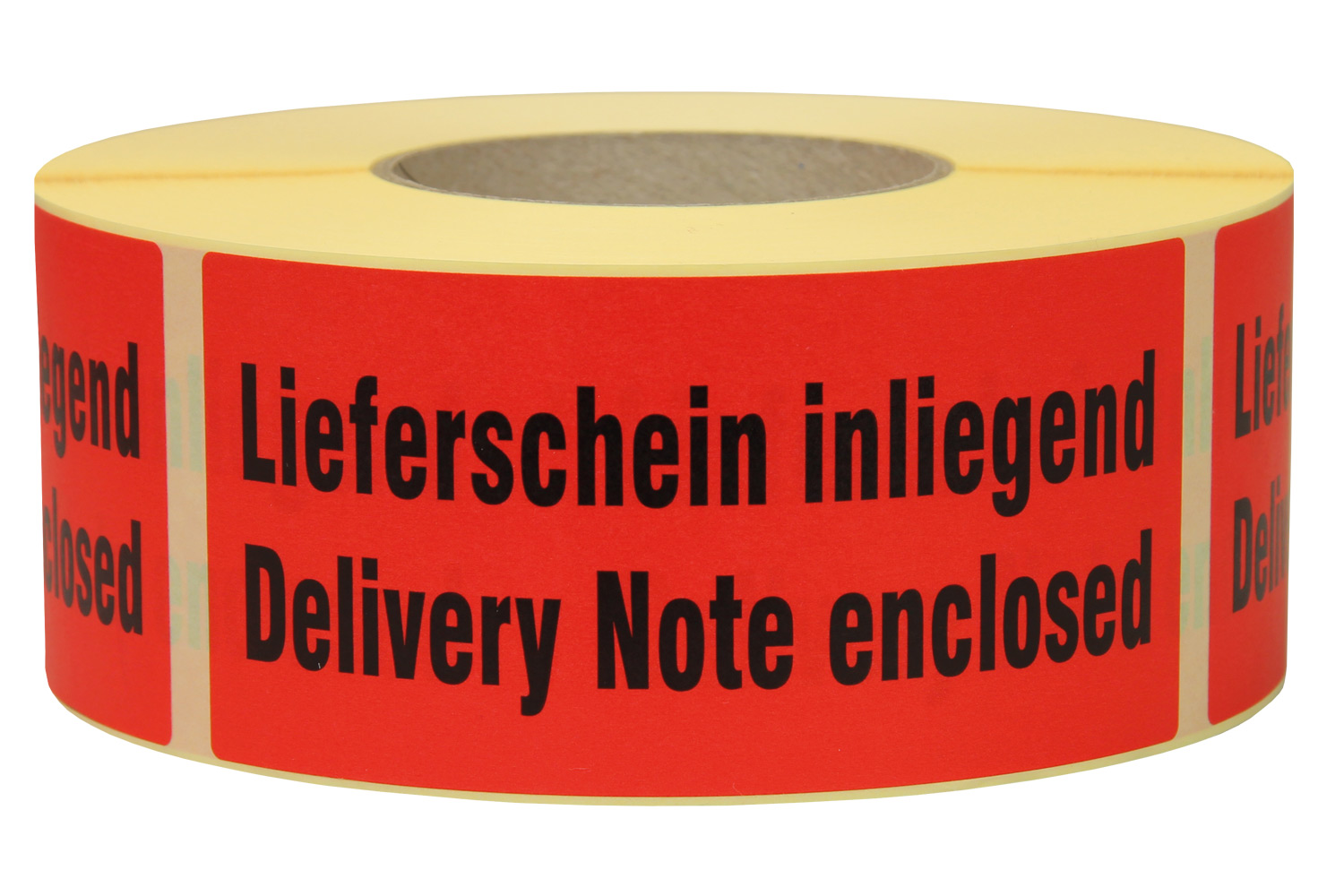 Warnetiketten aus Papier, rot, "Lieferschein inliegend" dt./engl. | 145 x 70 mm (L x B) |