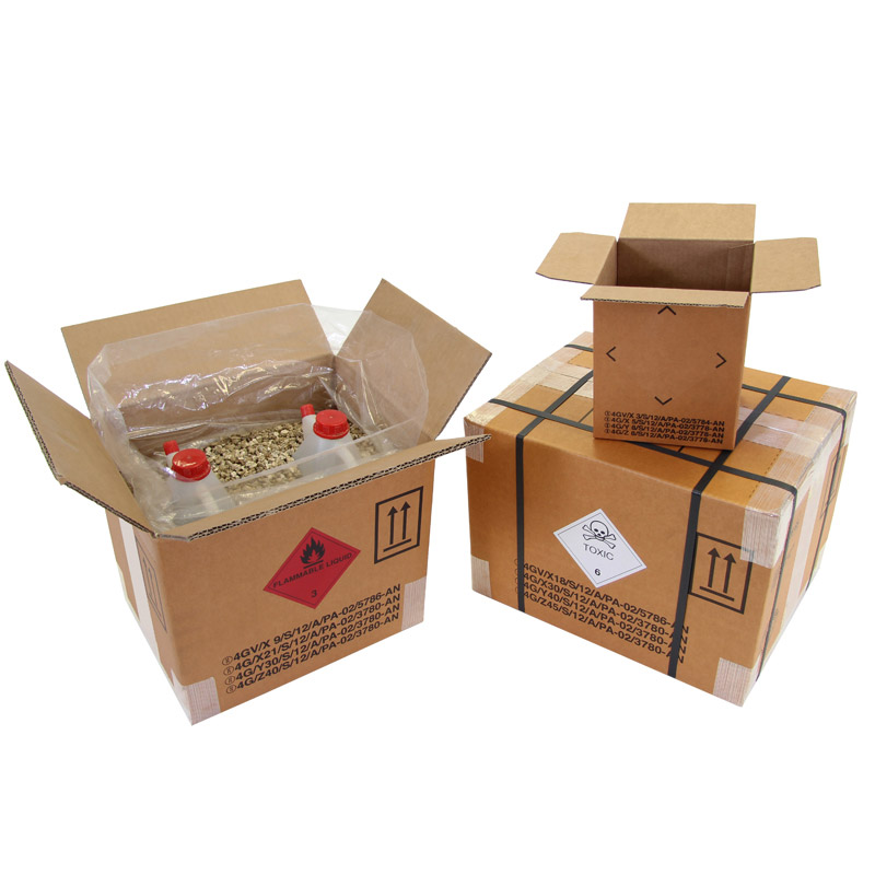 Gefahrgutkarton 2-wellig, braun, Inhalt 28 l, Qual. 2.91 | 360 x 260 x 300 mm (L x B x H) Innenmaß | VE = 10 Stk.